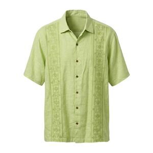 Tommy Bahama Mens XL Coastal Tropical Resortwear Leisure Linen Embroidered Shirt